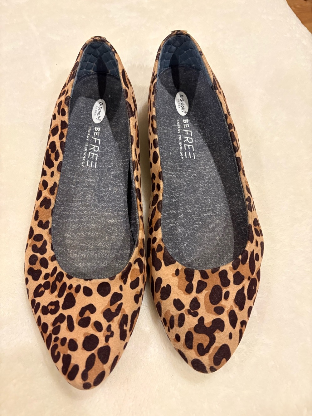 🍁Dr. Scholl's Leopard Print Pointed Toe Flats - Tan and Black